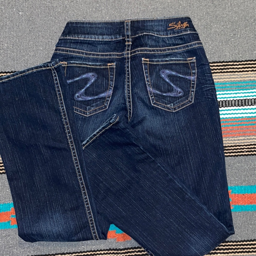 Silver dark denim jeans